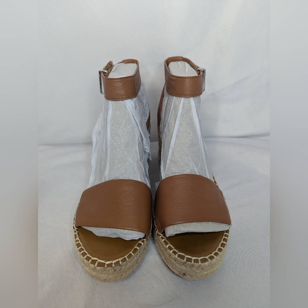 NWOB Franco Sarto Clemens Raffia Espadrille Wedge Sandals Women's Size 9.5